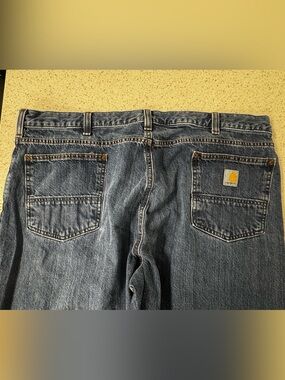 Carhartt Jeans Men 42x32 Blue Relaxed Straight Fit Workwear Casual Denim Pants